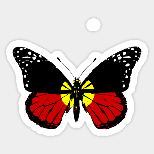 Vintage Aboriginal Australia Butterfly Moth Stand with Australia |  Australia Day National Celebration Sticker